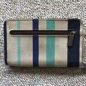 Thirty One Striped Canvas Wallet